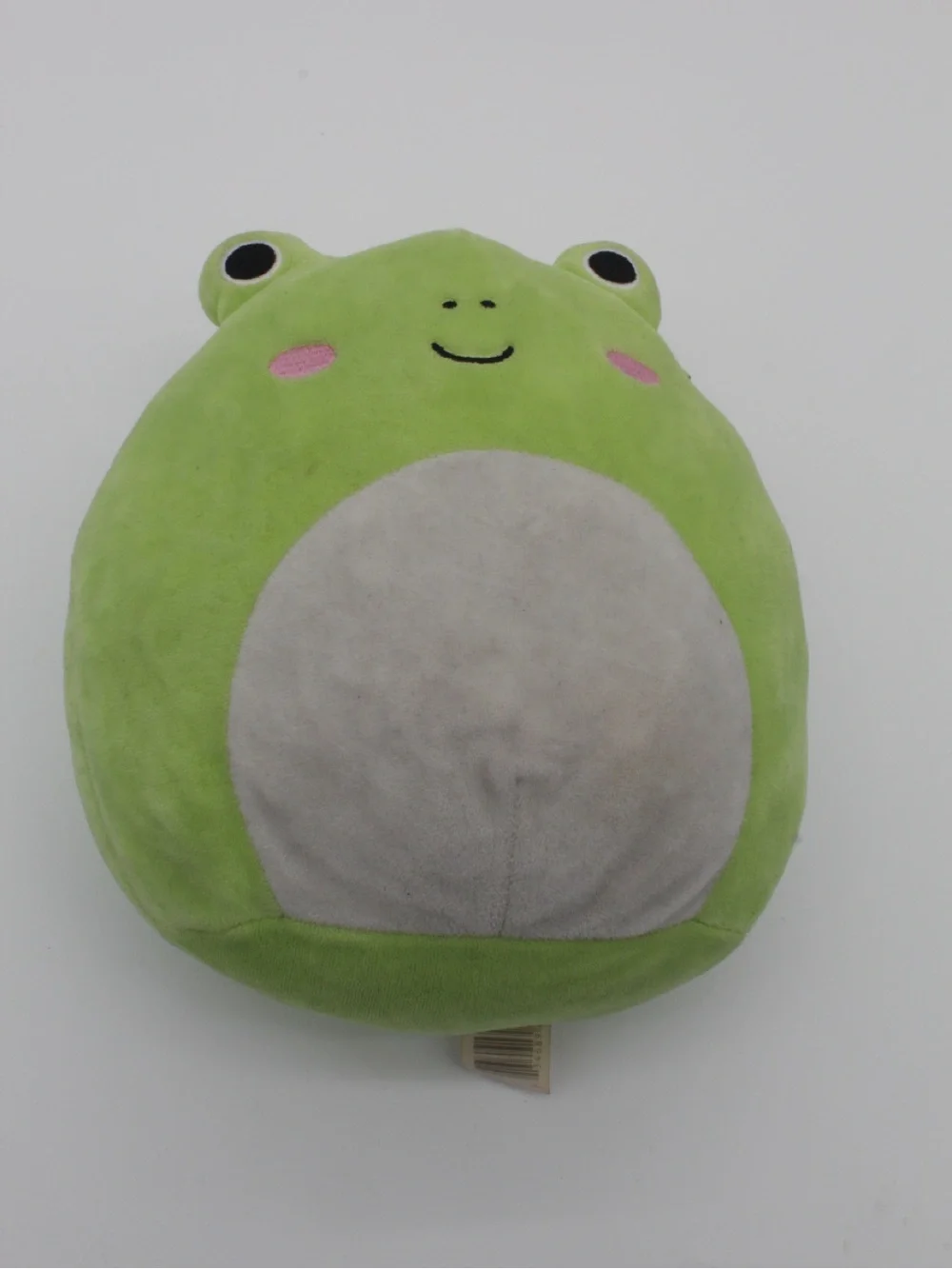 Squishmallows Green Frog Plush with Gray Belly and Pink Cheeks